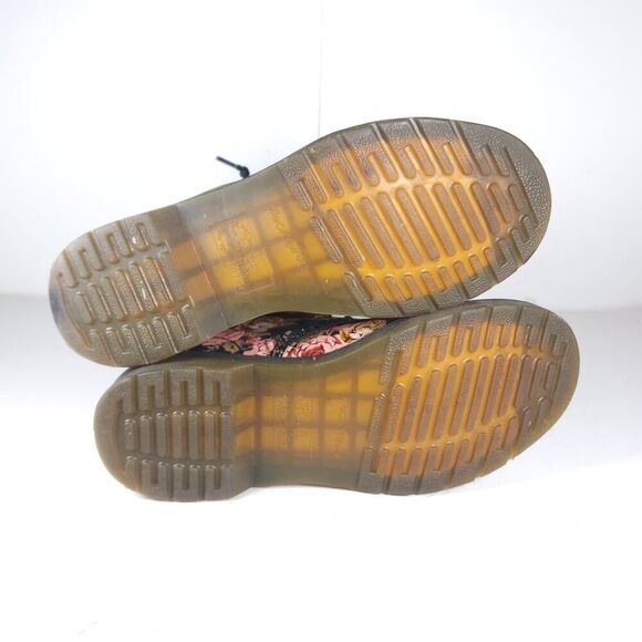 Dr. Martens Women's 11821 US7 Black Canvas Floral Lace Up Combat Boots - Picture 10 of 12